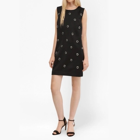 French Connection Black Midnight Satin Eyelet Tunic Dress Size 4 fcuk New NWT - Picture 11 of 11